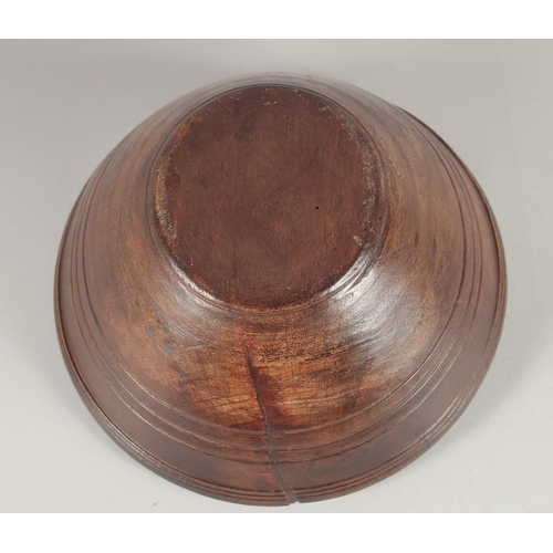 1431 - A TREEN BUTTER BOWL 10ins diameter.