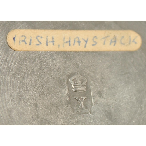 1444 - A GOOD SET OF SIX IRISH PEWTER HAYSTACK MEASURES, 1826 - 1840. 2.75ins to 9.5ins.