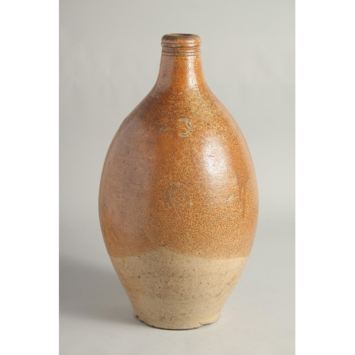 1463 - A LARGE EARLY STONEWARE FLAGON. 16ins high.