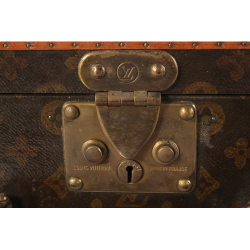 1496 - A LOUIS VUITTON HAT BOX with key. No. 104637. Bought from Saks & Co., Fifth Avenue, New York. Bears ... 