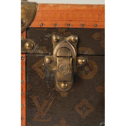 1496 - A LOUIS VUITTON HAT BOX with key. No. 104637. Bought from Saks & Co., Fifth Avenue, New York. Bears ... 