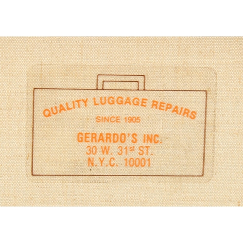 1514 - A LOUIS VUITTON SUITCASE. No. 81494, with Louis Vuitton label. Related label, bought from SAKS & Co.... 