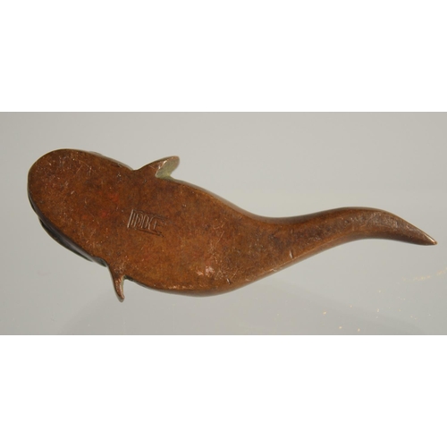 1600 - A JAPANESE BRONZE CATFISH. 2ins long.