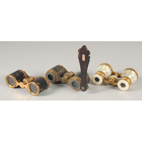 1646 - THREE PAIRS OF OPERA GLASSES.