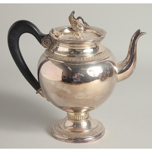 1661 - AN EMPIRE PLATED FIVE PIECE TEA SET.