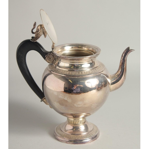 1661 - AN EMPIRE PLATED FIVE PIECE TEA SET.