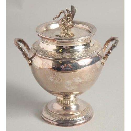 1661 - AN EMPIRE PLATED FIVE PIECE TEA SET.