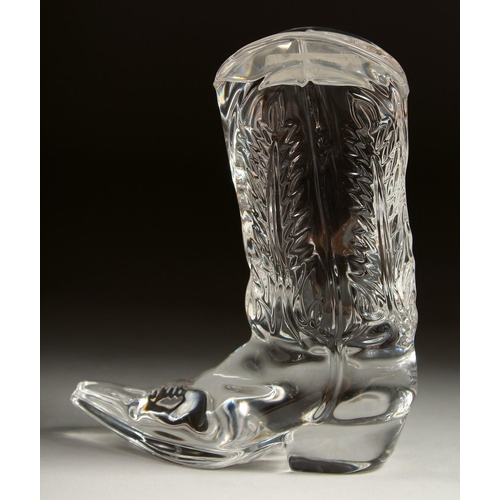 1692 - A RALPH LAUREN GLASS BOOT. Signed, in a Ralph Lauren box.