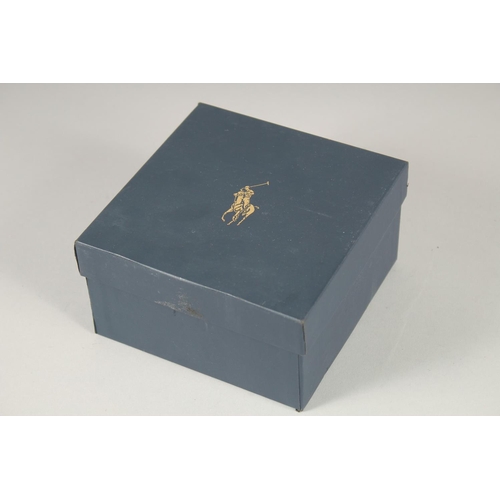 1692 - A RALPH LAUREN GLASS BOOT. Signed, in a Ralph Lauren box.