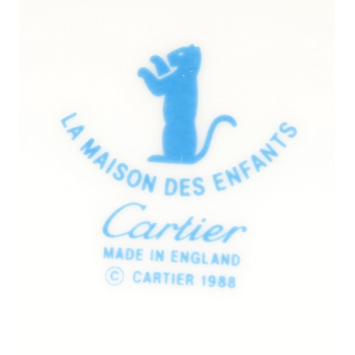 1693 - A CARTIER LA MAISON DES ENFANTS PORCELAIN DISH. 6ins diameter in a Cartier box.