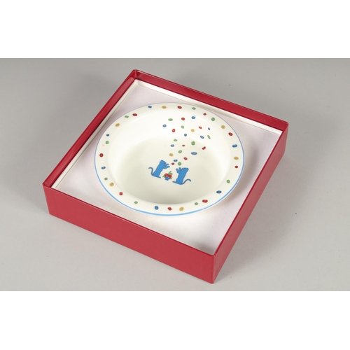 1693 - A CARTIER LA MAISON DES ENFANTS PORCELAIN DISH. 6ins diameter in a Cartier box.