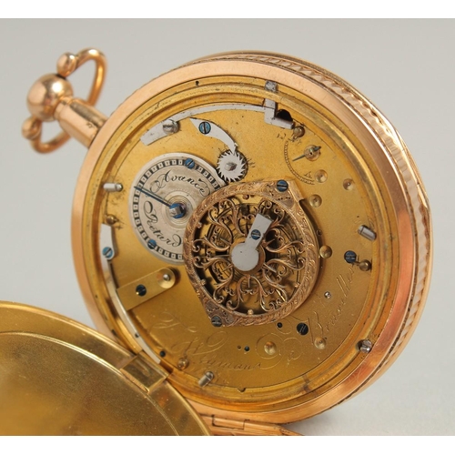 1721 - AN 18TH CENTURY GOLD POCKET WATCH BY F. WEYMAN, BRUXELLES.