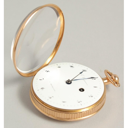 1721 - AN 18TH CENTURY GOLD POCKET WATCH BY F. WEYMAN, BRUXELLES.