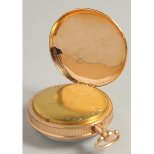 1721 - AN 18TH CENTURY GOLD POCKET WATCH BY F. WEYMAN, BRUXELLES.