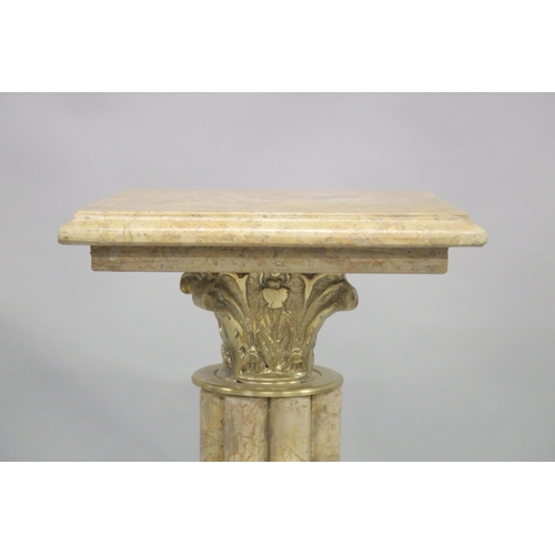 1016 - A GOOD PAIR OF CLUSTER COLUMNS on pedestal bases. 3ft 3ins high.