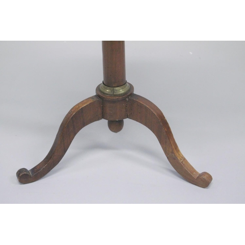 1044 - A 19TH CENTURY FRENCH CIRCULAR TOP CAMPAIGN TABLE on tripod base.