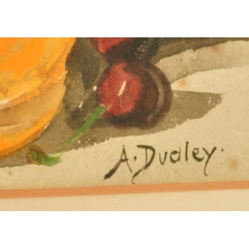 148 - Arthur Dudley (19th/20th Century) British, A pair of still life paintings of fruit, watercolours, bo... 