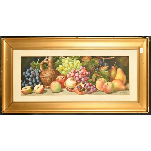 148 - Arthur Dudley (19th/20th Century) British, A pair of still life paintings of fruit, watercolours, bo... 