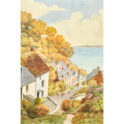 151 - A. Blackshaw, Circa 1923, 'Clovelly' a hilltop view, watercolour, signed, 28.5