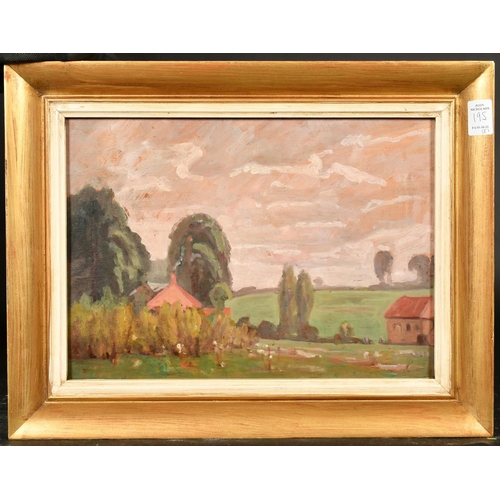 195 - John Brown (20th Century), two landscapes, oil on board, signed with initials, each 10