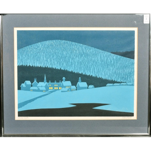 2 - Sabra Field (b. 1935) American, 'Winter Lights', woodcut, signed and inscribed in pencil, 12.5