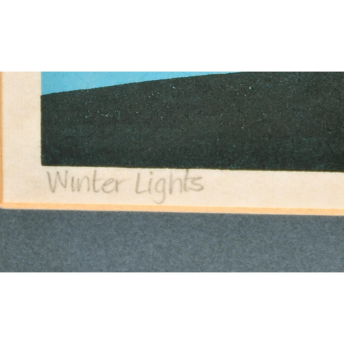 2 - Sabra Field (b. 1935) American, 'Winter Lights', woodcut, signed and inscribed in pencil, 12.5