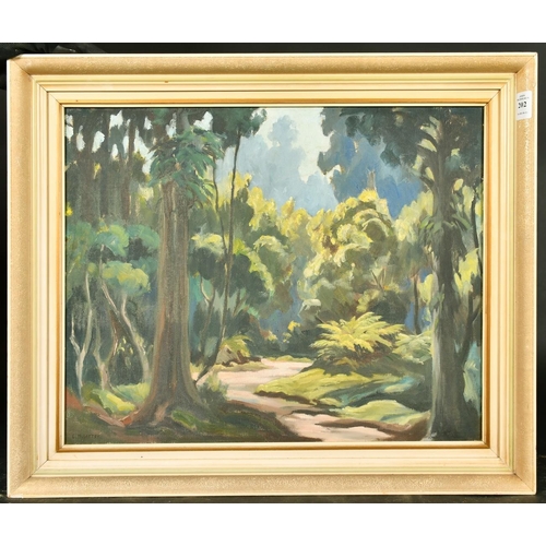 202 - Edward B. Lattey (1899-1986) New Zealand, 'Bush Track, Kuratau', oil on canvas, signed, inscribed ve... 