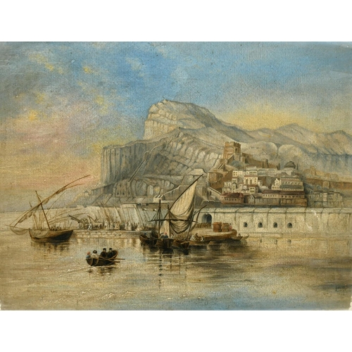 213 - English School, Circa 1869, 'Signal Station, Gibraltar', and 'Landing Place, Gibraltar', a pair of o... 