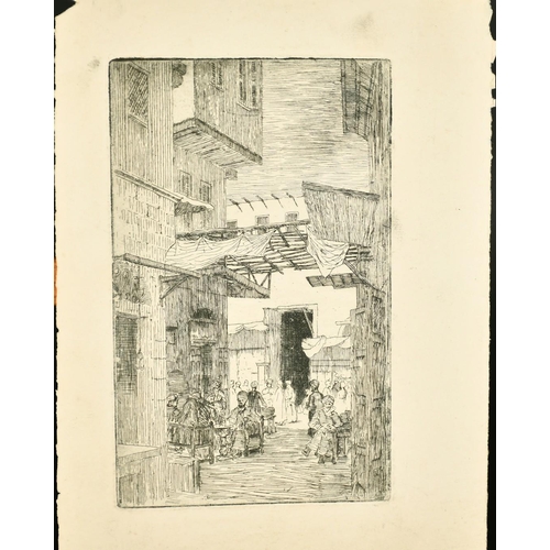 29 - A. J. Finberg, an etching of Calais, signed and dedicated to the Prior of Orpington, 8