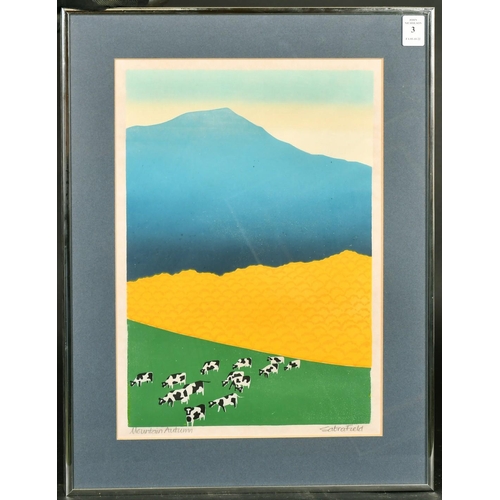 3 - Sabra Field (b. 1935) American, 'Mountain Autumn', woodcut, signed and inscribed in pencil, 15