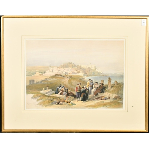 33 - After David Roberts (1796-1864) British, 'Jaffa Looking South', hand coloured lithograph, published ... 