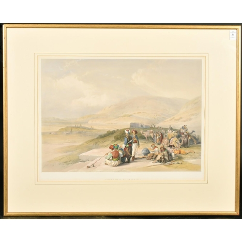 34 - After David Roberts (1796-1864) British, 'Jacob's Well at Shechem', hand coloured lithograph, publis... 