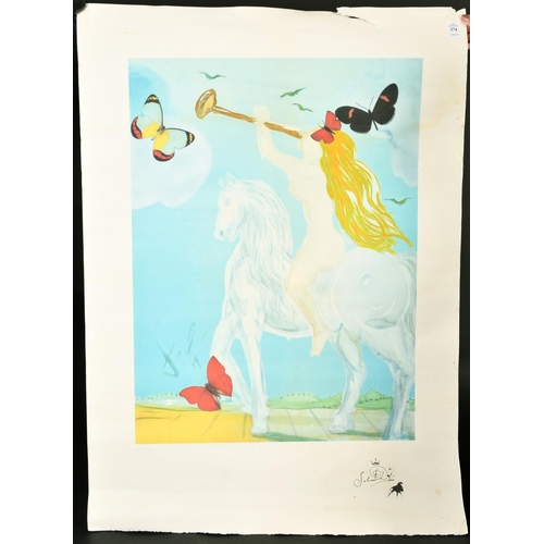 374 - After Salvador Dali (1904-1989), Lady Godiva with Butterflies, lithograph with applied gold foil, 28... 