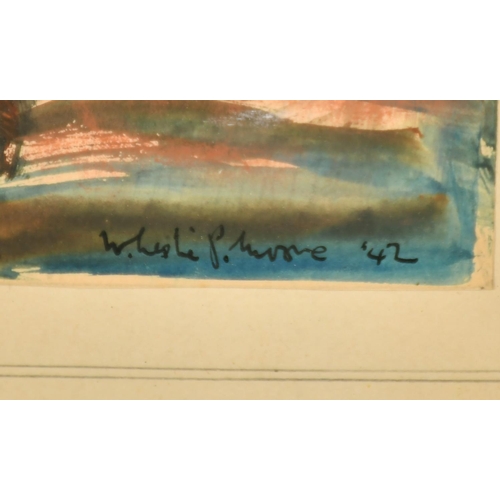 59 - Leslie P. Moore (1913-1976), an Egyptian scene, watercolour, signed and inscribed and dated 1942, 9.... 