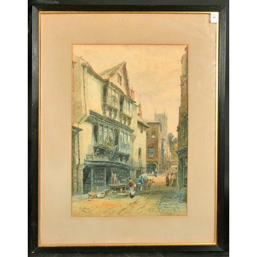 60 - Alfred Leyman (1856-1923) British, a Devon Street Scene, watercolour, signed and dated 1896, 21