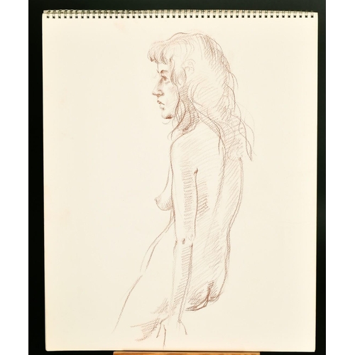 68 - Alistair Grant (1925-1997) British, a sketch book of 12 female nude studies, watercolour, ink and cr... 