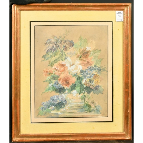 70 - Continental School, circa 1900, a suite of three watercolours of still life paintings of flowers, tw... 