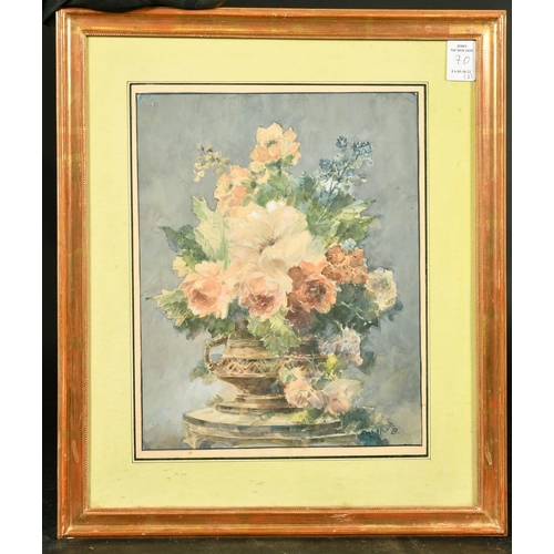 70 - Continental School, circa 1900, a suite of three watercolours of still life paintings of flowers, tw... 