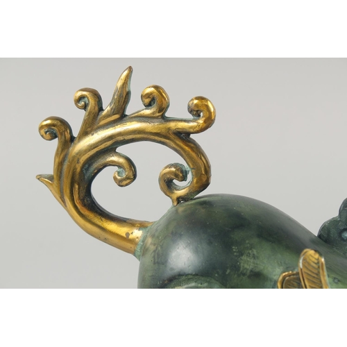 26 - A LARGE METAL FIGURE OF A MYTHOLOGICAL BEAST, 35cm long.