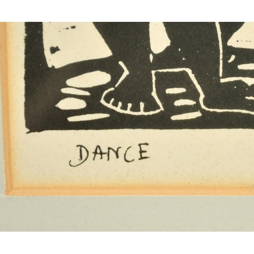 105 - Chittaprosad Bhattacharya (1915-1978) Indian, 'Dance', woodblock print, signed inscribed and dated 5... 