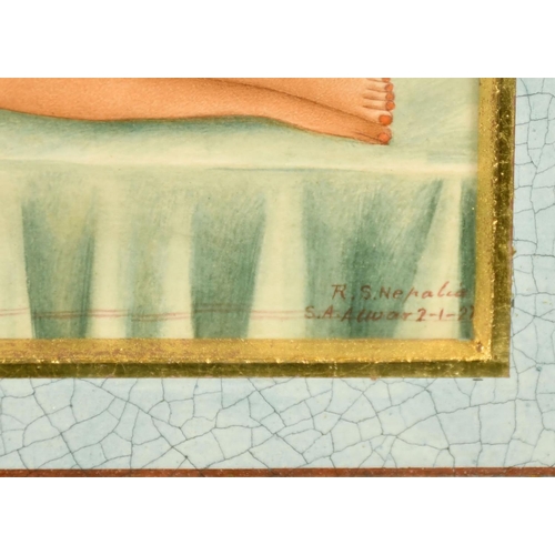 106 - R.S. Nepalia, Indian School, circa 1927, a female nude, watercolour, signed and dated, 4