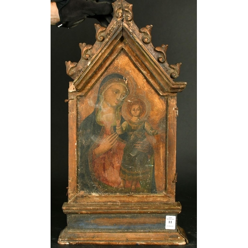 11 - 18th/19th Century Continental School, a mother and child in a tabernacle frame, 21.75