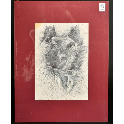 120 - Krishen Khanna (b. 1925) Indian, an untitled abstract sketch, pen, signed and dated 1988, 11.25