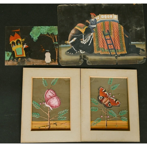 127 - A small collection of Indian mica paintings, watercolours (as found) (unframed) (4).