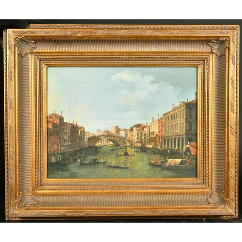 13 - Leffegrini, 20th Century, a Venetian view, oil on panel, signed, 11.75