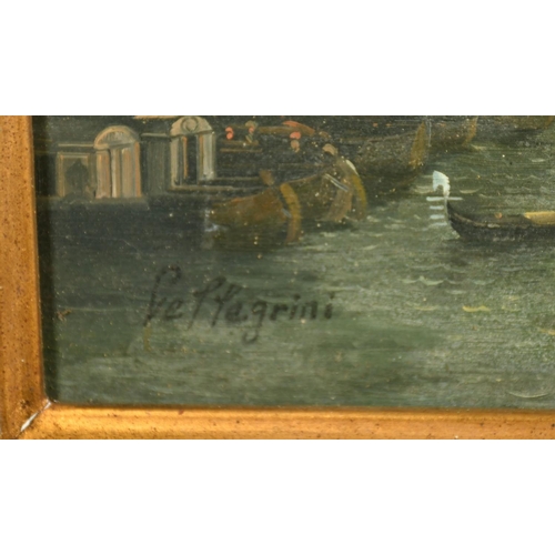 13 - Leffegrini, 20th Century, a Venetian view, oil on panel, signed, 11.75