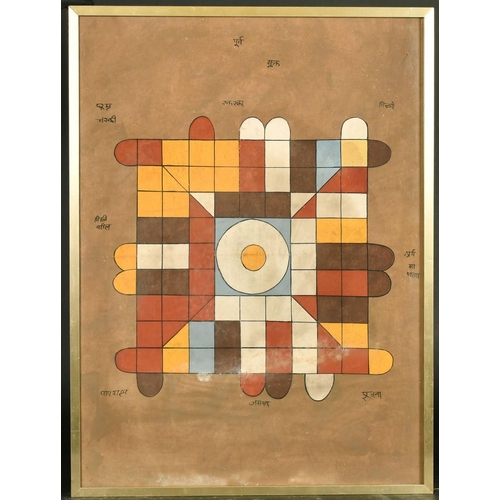 133 - A 20th Century Indian Tantric painting of geometric form, 28