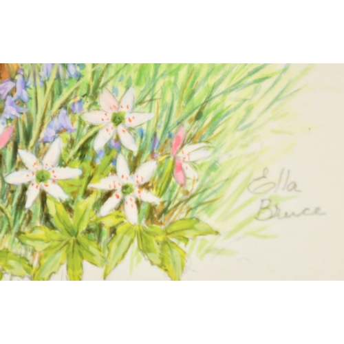 149 - Ella Bruce (20th Century) A Fawn with Spring flowers, watercolour, signed in pencil, 10