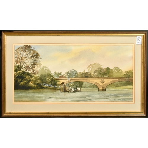 174 - William Barnes, 'Kew Bridge', watercolour, signed, 8.25