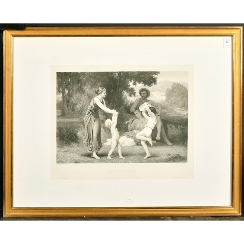 24 - Bertinot after Bouguereau, 'Pastorale', engraving, 14